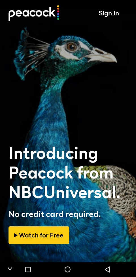 Peacock App on Apple TV