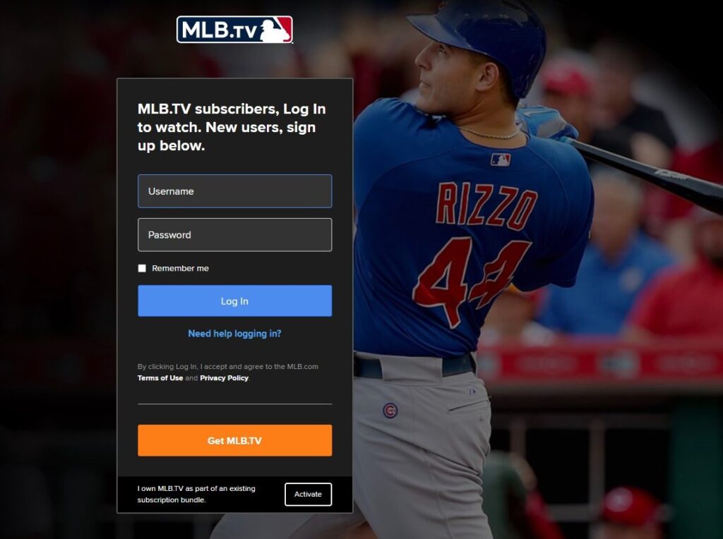 MLB App on LG Smart TV