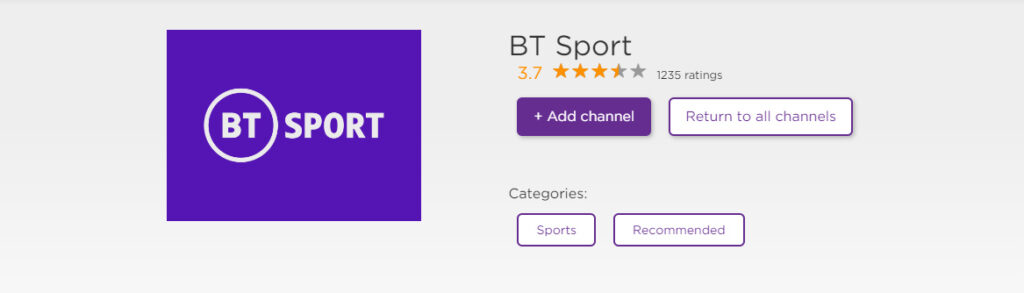 BT Sport on Samsung TV