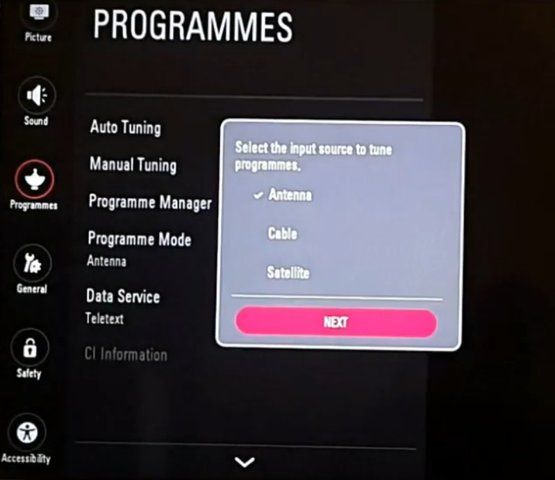 Freesat on LG TV