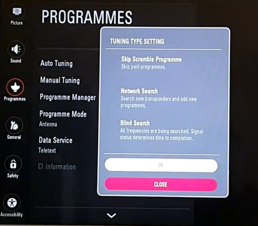 Freesat on LG TV