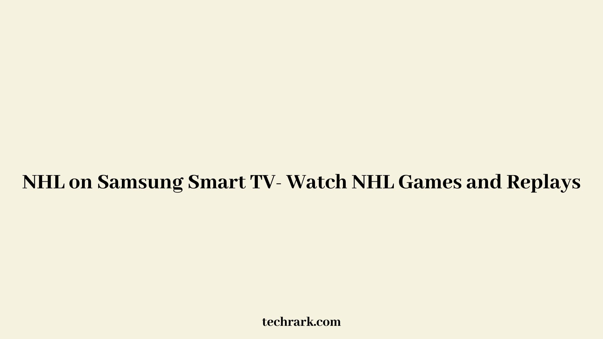 NHL on Samsung TV